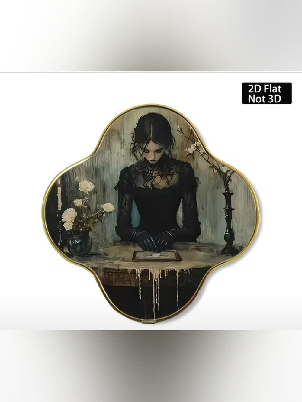 Wall Art - Gothic Woman Motif in Black and Gold